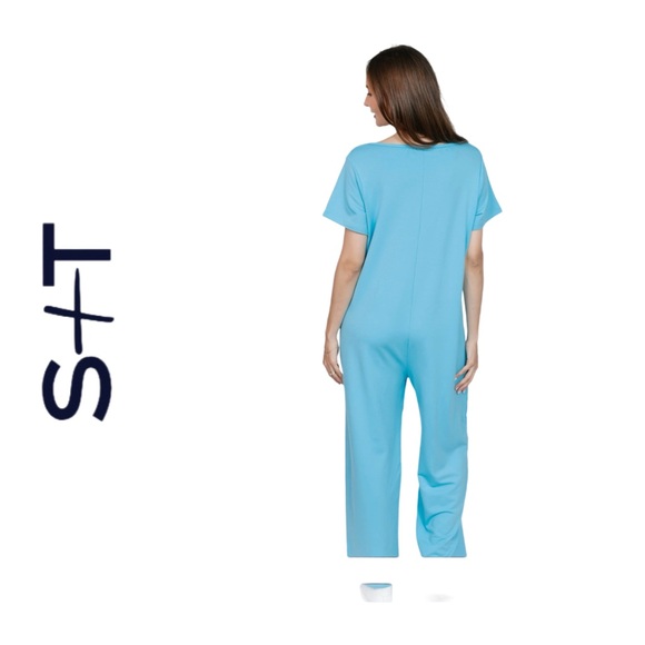 ⬇️🇨🇦🆕🏷️*NWT* SMASH + TESS | 2X | TERRY WIDE LEG ROMPER IN TROPICAL BREEZE - Picture 4 of 9